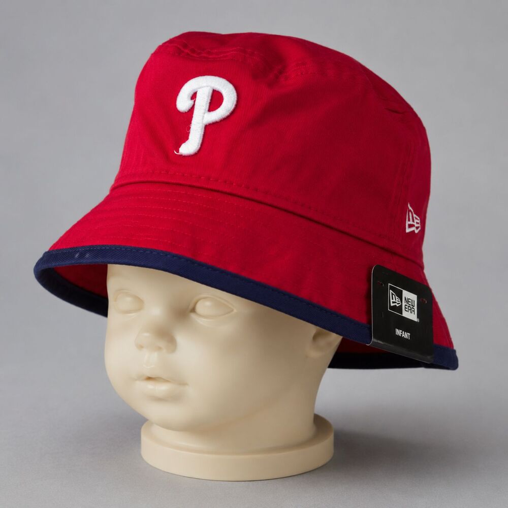 New Era Philadelphia Phillies Embroidered Infant Bucket Hat Red MLB Baseball